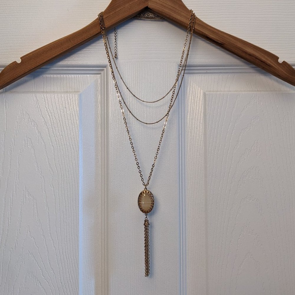 $10!!! Triple Chain Gold Sweater Chain Necklace